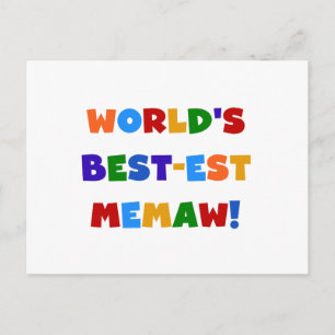 世界最高の Memaw ブライト カラー T シャツ ポストカード