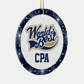 世界最高のCPA会計士ギフト セラミックオーナメント (右)