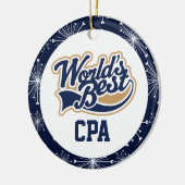 世界最高のCPA会計士ギフト セラミックオーナメント (左)