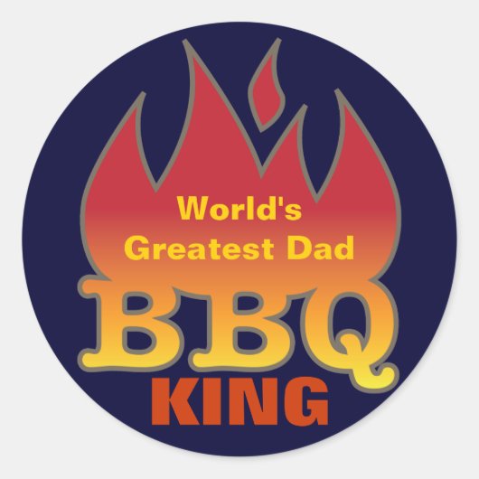 世界最高パパBBQ KING ラウンドシール (正面)