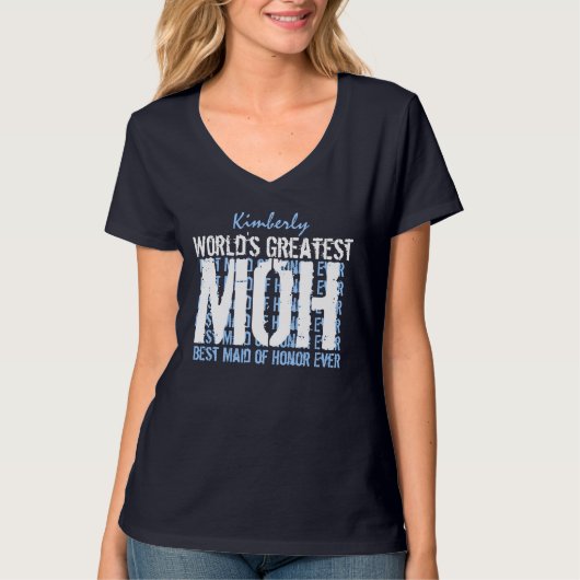 世界最高結婚メイド・オブ・オーナー(花嫁付き添い人)MOH V02F Tシャツ (正面)