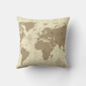 "世界本"のヴィンテージ旅行装飾用クッションです クッション (裏面)