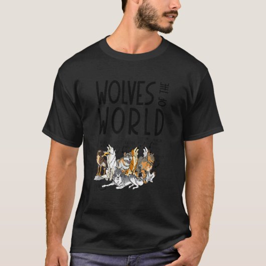世界森林動物狩りハンターの狼 Tシャツ (正面)