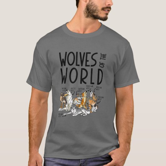 世界森林動物狩りハンターの狼 Tシャツ (正面)