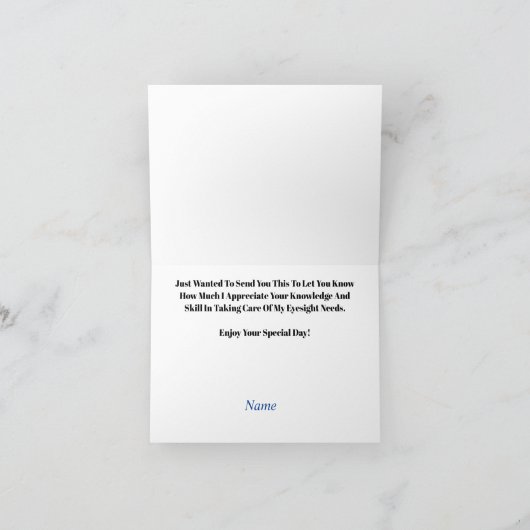 世界検眼日医療用眼グリーティングカード カード (内部)