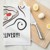 世界楽しむ一のピザ |無料デリバリー！ キッチンタオル (四つ折り)