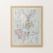 世界欧州植民地1908年アンティーク地図 ジグソーパズル (縦)