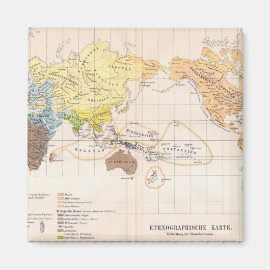 世界民族誌地図 マグネット (正面)