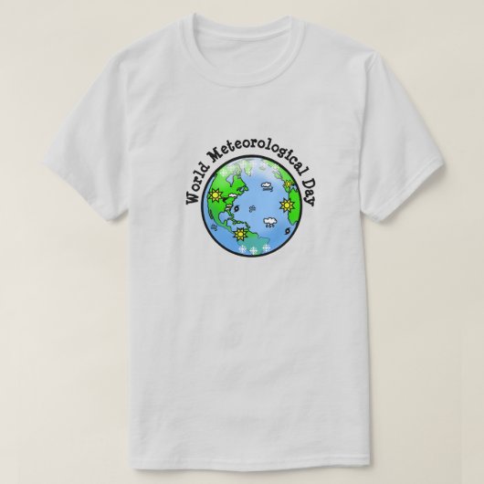 世界気象日地球気象Tシャツ Tシャツ (デザイン正面)