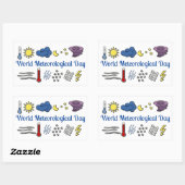 世界気象日 長方形シール (シート)