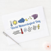 世界気象日 長方形シール (封筒)