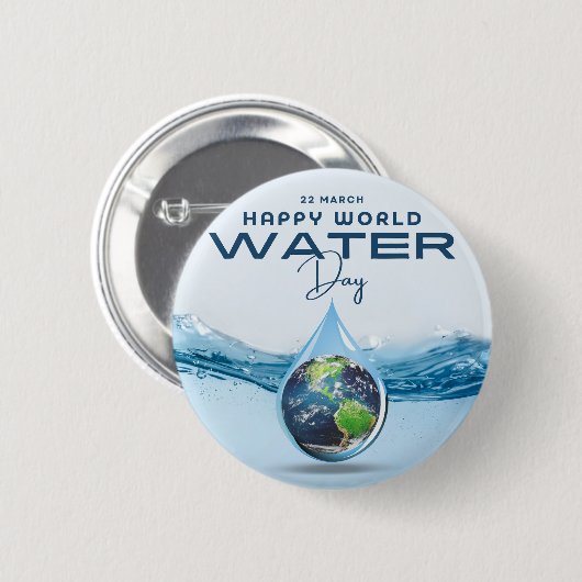 世界水の日 缶バッジ (正面&裏面)