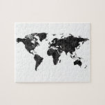 世界水彩ブラックの地図 ジグソーパズル<br><div class="desc">完璧な芸術的贈り物!</div>