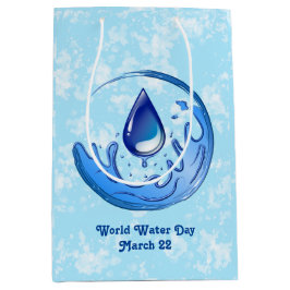 世界水救日水救土土 ミディアムペーパーバッグ