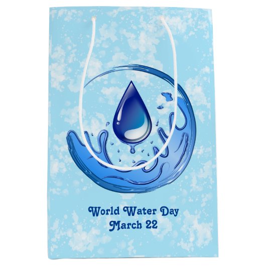 世界水救日水救土土 ミディアムペーパーバッグ (正面)