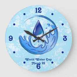 世界水救日水救土土 ラージ壁時計