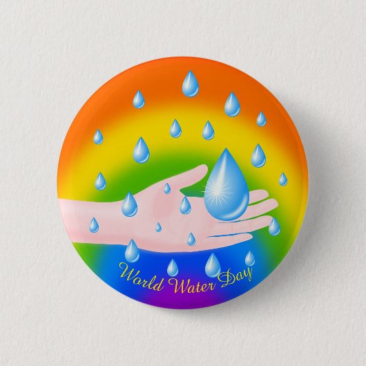 世界水日3月22日 缶バッジ (正面)