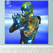 世界汚染 キャンバスプリント (インサイチュ (ウッドフロア))