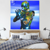 世界汚染 キャンバスプリント (インサイチュ (寝室))