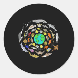 世界海洋の日シーライフ環境地球の日 ラウンドシール