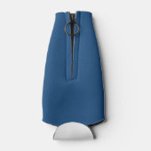 世界海洋の日ブルーの様式化された地球波 ボトルクーラー (裏面)