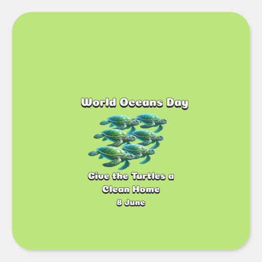 世界海洋の日 スクエアシール (正面)