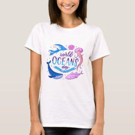 世界海洋デー 女性用Tシャツ Tシャツ
