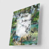 世界海洋・河川、湖・スポーツ活動 スクエア壁時計 (傾斜)