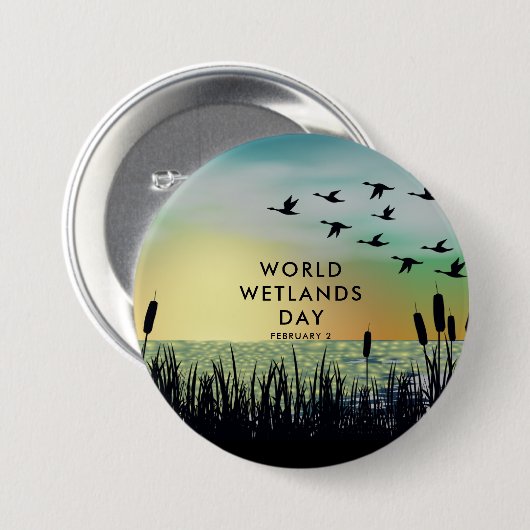 世界湿地の日 缶バッジ (正面&裏面)