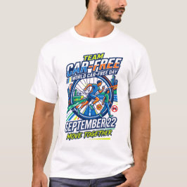 世界無車の日 チーム カー・フリー 一緒に動こう Tシャツ