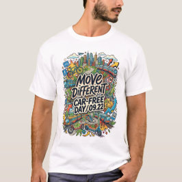 世界無車の日 Move Different 都市交通 Tシャツ