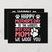 世界犬のお母さんへ最高のの幸せ エンクロージャーカード (正面/裏面)