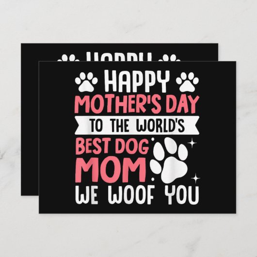 世界犬のお母さんへ最高のの幸せ エンクロージャーカード (正面/裏面)