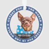 世界犬のペット写真の中で一番かわいい子 オーナメント (裏面)