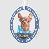 世界犬のペット写真の中で一番かわいい子 オーナメント (正面)