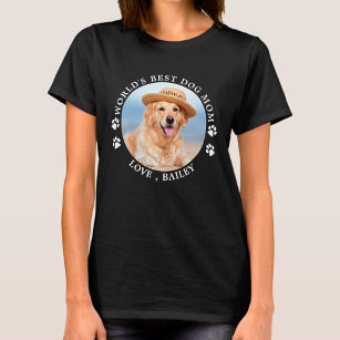 世界犬最高の母がかわいいパーソナライズされたペットの写真 Tシャツ
