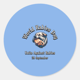 世界狂犬病の日。狂犬病に対して団結する。 ラウンドシール