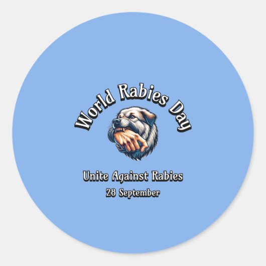 世界狂犬病の日。狂犬病に対して団結する。 ラウンドシール (正面)