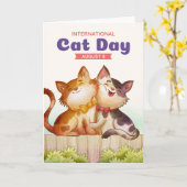 世界猫の日 カード (黄色い花)