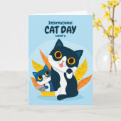 世界猫の日 カード (黄色い花)