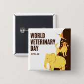 世界獣医デー 缶バッジ (正面&裏面)