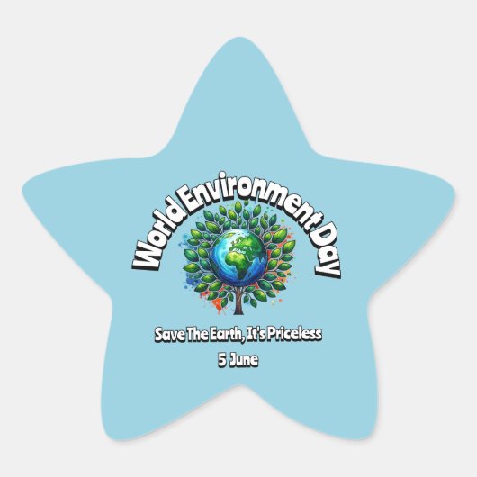 世界環境デー 星シール (正面)