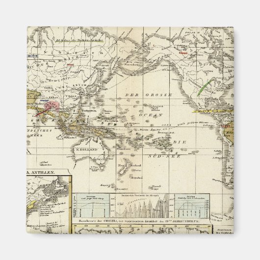 世界疾病地図 マグネット (正面)