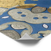 世界的なコインスター花 ポスター (角)