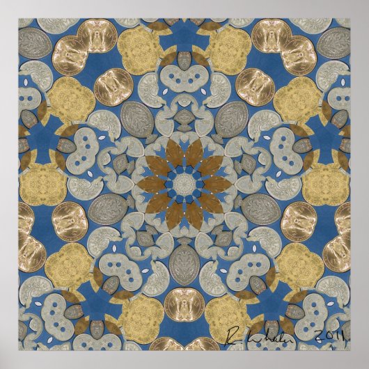 世界的なコインスター花 ポスター (正面)