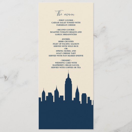 世界的なスカイラインの目的地の愛結婚のメニュー プログラム (正面)