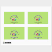 世界的なスマイルユナイト。幸福の日。 長方形シール (シート)