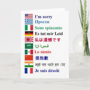 世界的な国際的謝罪グリーティングカード カード