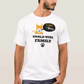 世界的な家族のユニフォームをとどまる猫 Tシャツ