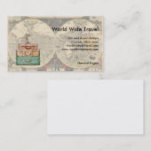世界的な旅行Luggaeおよび地図 名刺 (正面/裏面)